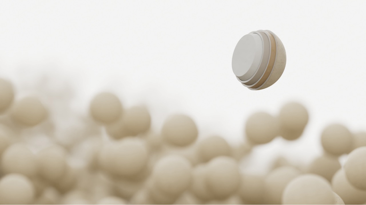 Cross-section view of Stack's microencapsulation time-release technology