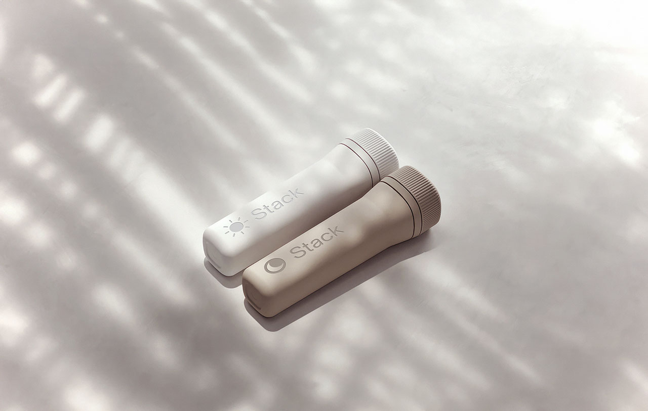 Stack capsules showing time-release multivitamin technology